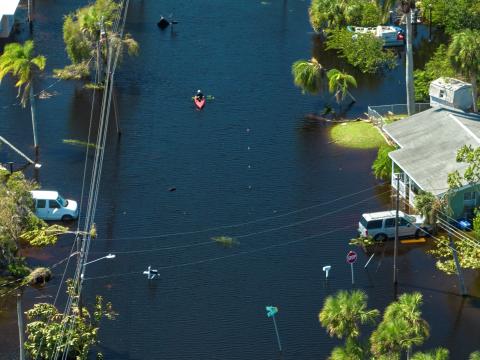 Aftermath of flooding. 